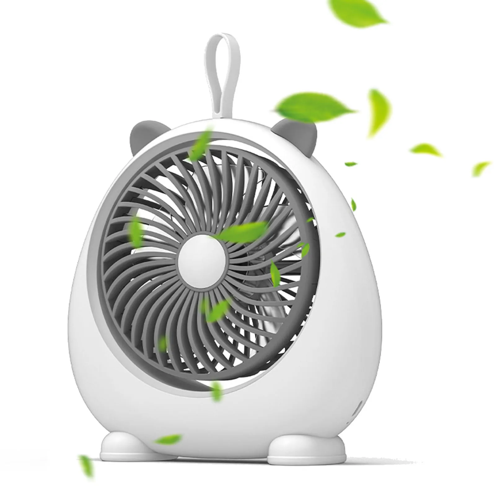 Cat Ear Desk Fan for Student Two Levels Adjustable Large Air Volume Silent Portable Table Fan for Outdoor