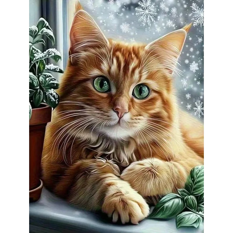 DIY Diamant-Mosaik Katze Tierbild aus Strass Diamantmalerei-Muster für Erwachsene Anfänger Einzigartiges Geschenk