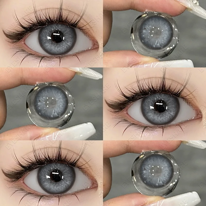 EYESHARE 1pair/2pcs New Color Contact Lenses for Eyes Natural Contact Lenses Fashion Lenses Gray Pupils Blue Eye Lens Yearly