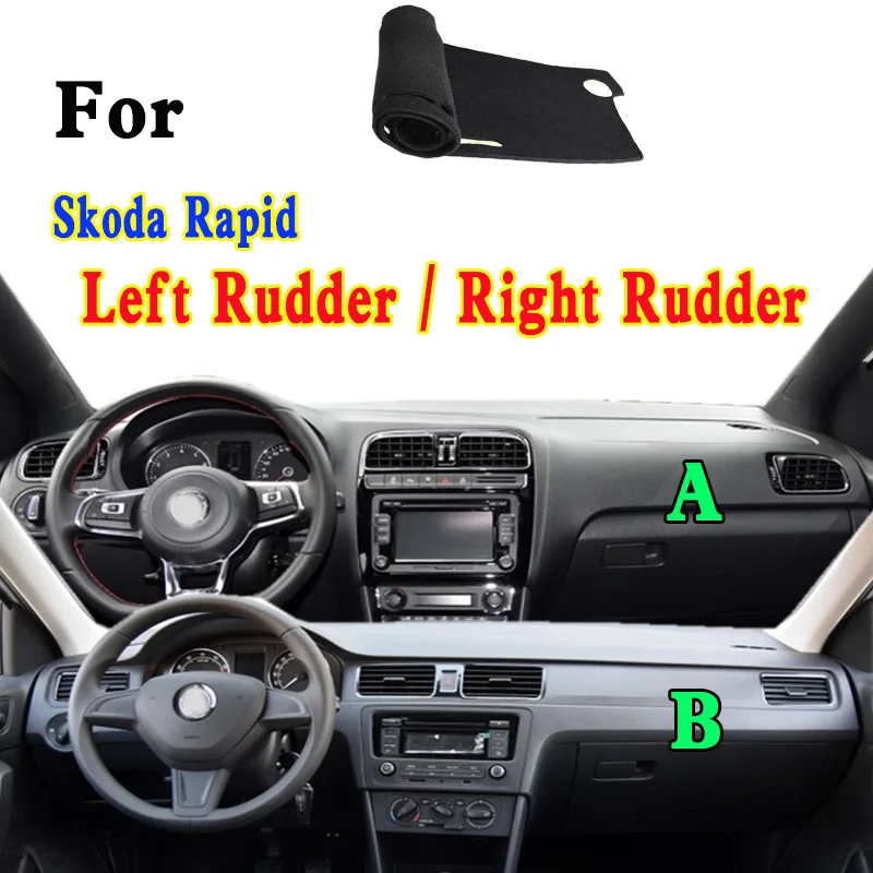 For Skoda Rapid Accessories Car-Styling Dashmat Dashboard Cover Instrument Panel Insulation Protective Pad Ornaments