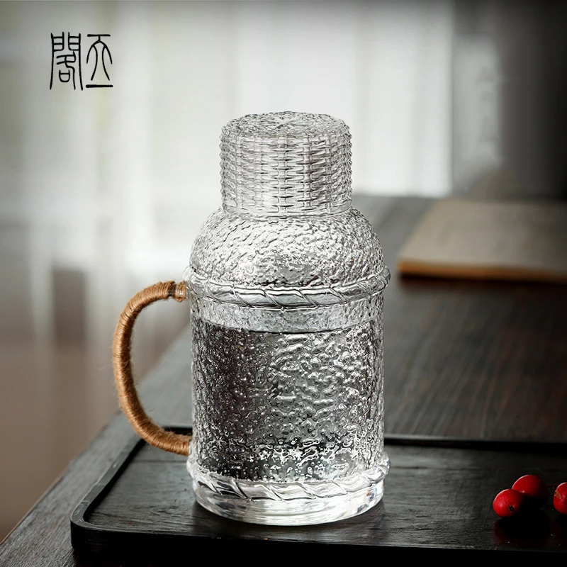 

Tiange Japanese Sle Hammered Glass Large Capaci Cooling Water Bottle Set Water Cup Glassware Heat Resistant Cold Pot