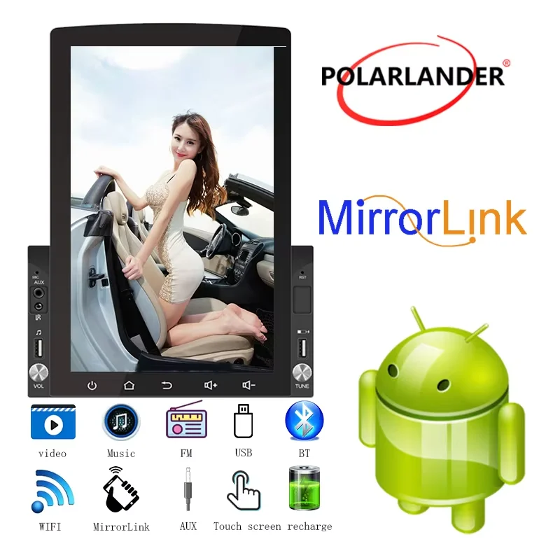 

D110 Vertical Thin Version – 10.1-inch Android 2DIN MP5 featuring Bluetooth Phone Link