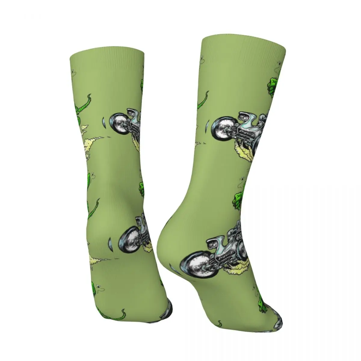 Hip Hop Vintage Fly Crazy Men's compression Socks Unisex Tales of the Rat Fink John Goodman Street Style Printed Crew Sock