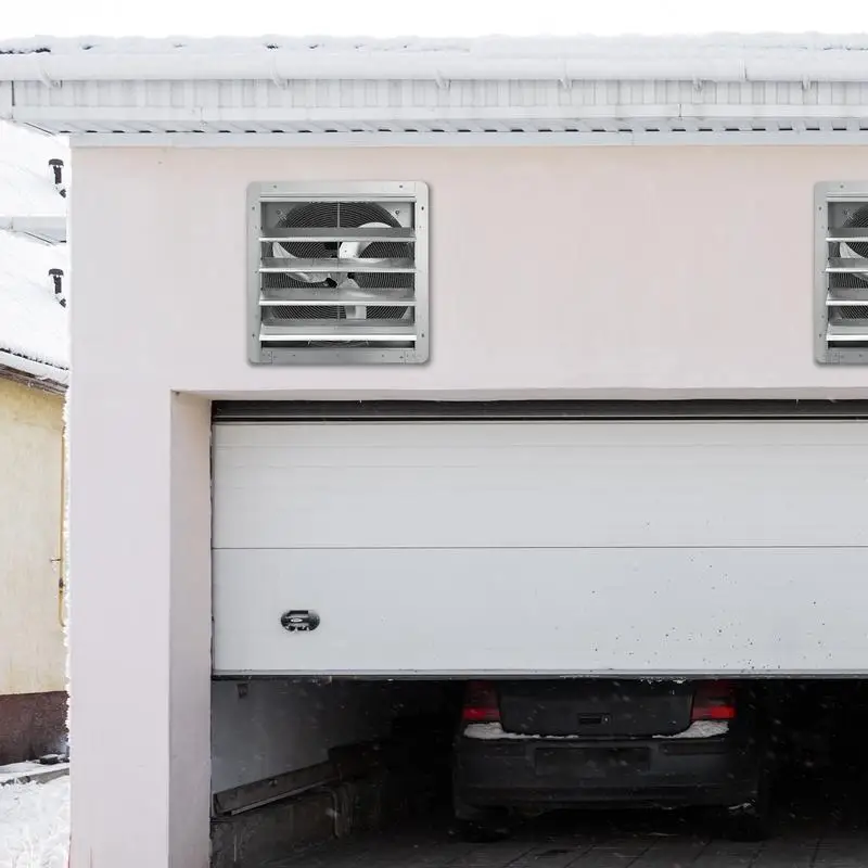 

12 Inch Shutter Exhaust Fan Aluminum Wall Mount Automatic Shutter Fully Assembled For Garage Shed Greenhouse Shop Ventilation