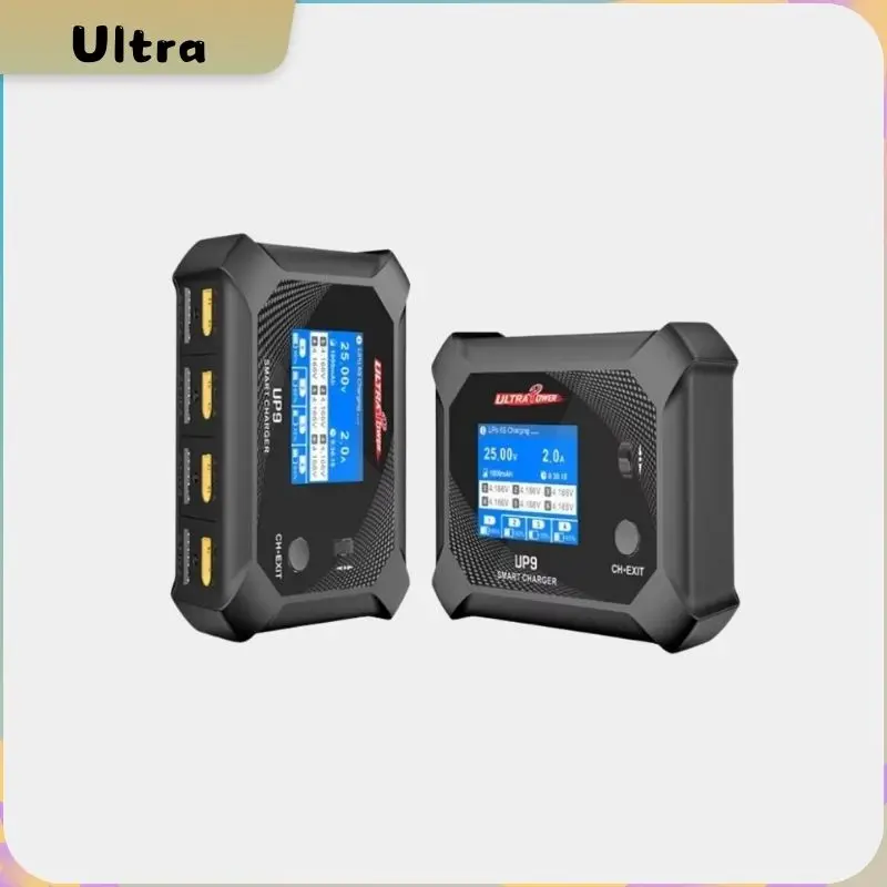 ULTRA New POWER UP9 200W Four Channels Smart Blance Charger AC100W /DC 200W Double Input Battery Charger