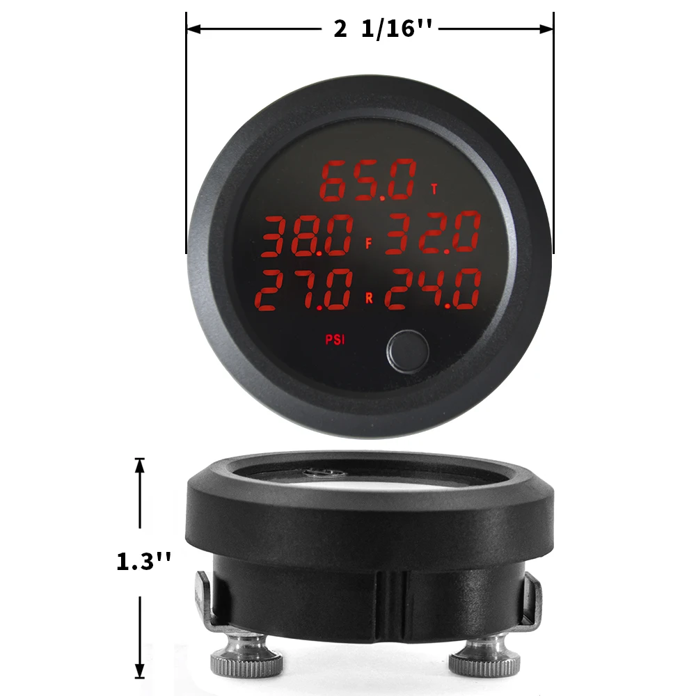 Universal dupla suspensão a ar medidor de pressão, LED Fluxo Display, Air Ride Gauge com 1/8NPT sensores, branco, vermelho, azul