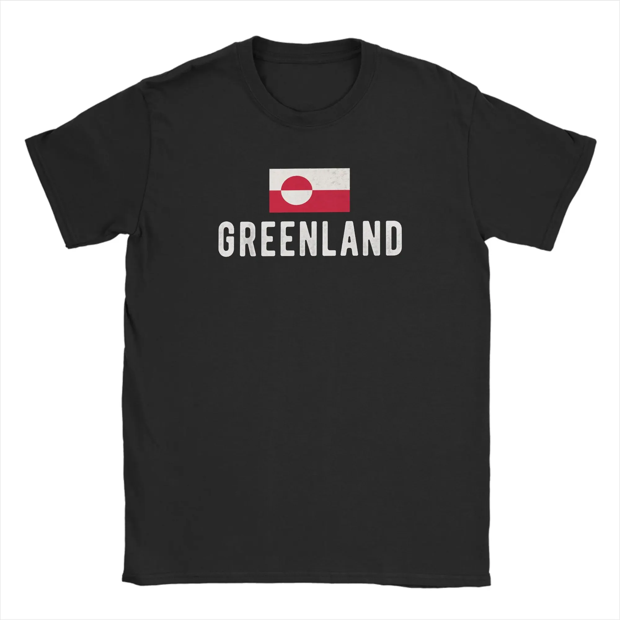 Casual T-Shirt Summer Greenland Flag  Novelty T-Shirts  Cotton Tshirt for Men's Y2K Retro Print Short Sleeve Clothes