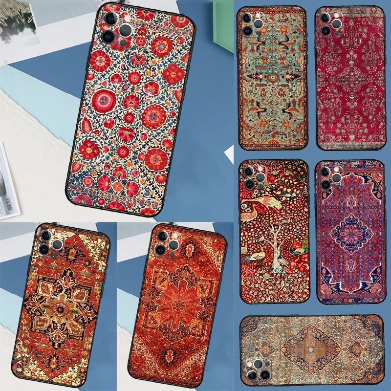 Чехол для Huawei Nova Y73 Y72 Y90 Y70 Y60 Y91 Y61 12s 12i 11i 8i 9 10 SE P60 P30 Pro P40 Lite с цветочным узором в стиле персидского ковра