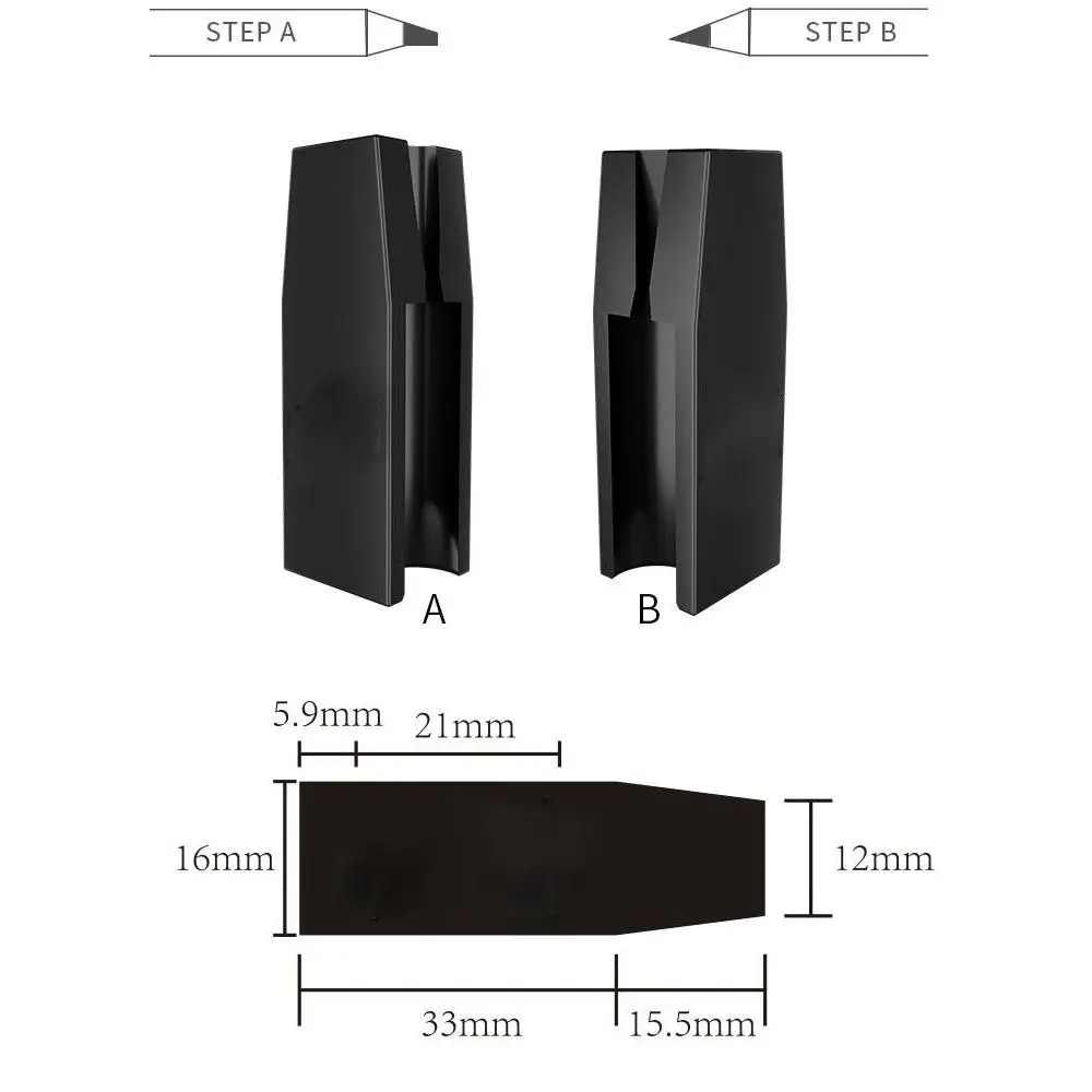 Suministros de maquillaje impermeables negros, sacapuntas de cejas para afilar Microblading, punta fina