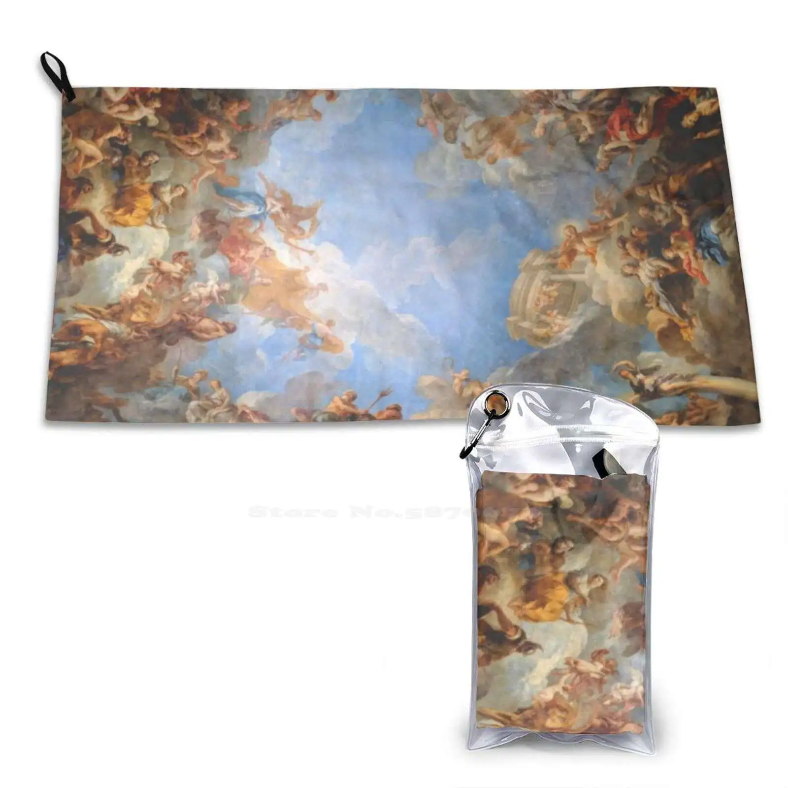 Fresco Of Angels In The Of Versailles Personalized Soft Shower Quick Dry Towel Fresco Ceiling Air Oil Painting Angels Sky