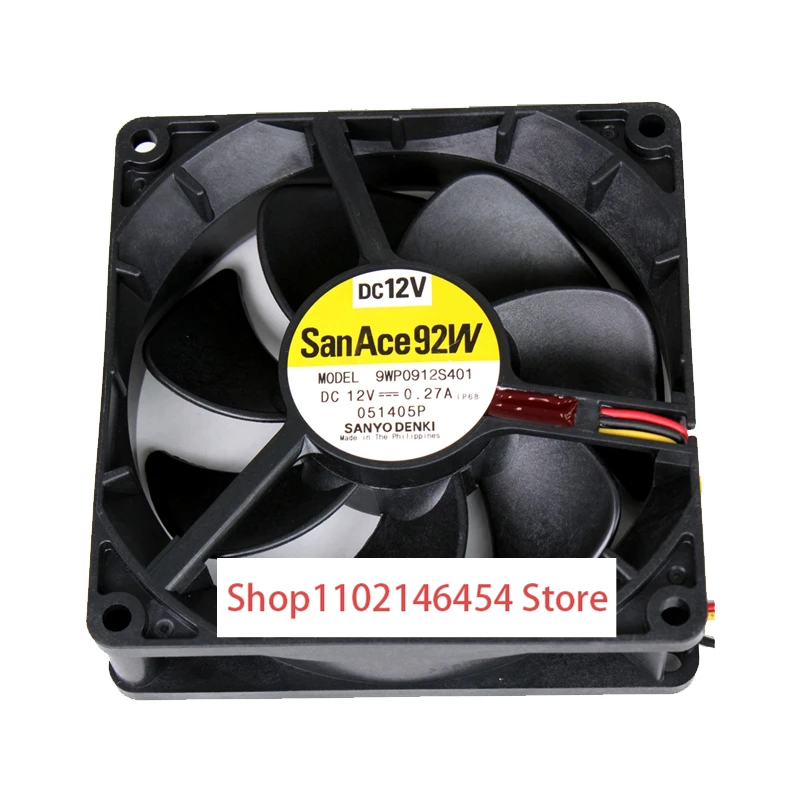 1PC PER SANYO DENKI 9WP0912S401 DC 12V 0.27A 90x90x25mm Ventola di raffreddamento a 3 fili