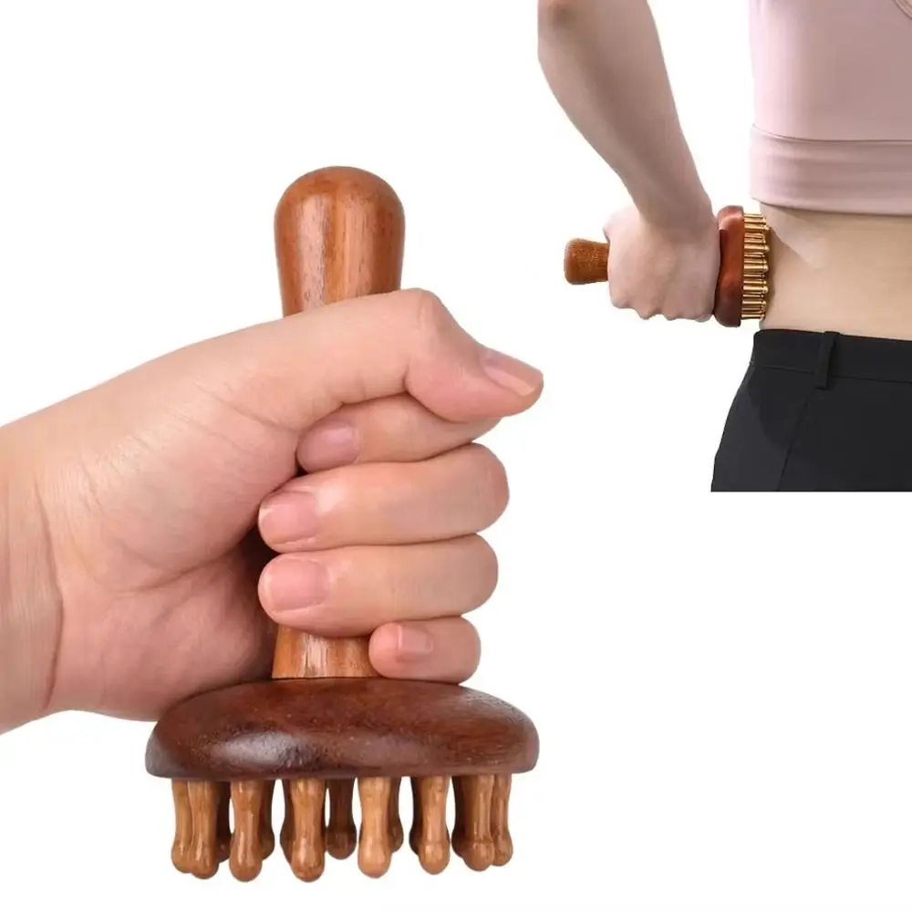 

Массажер Meridian для тела из сандалового дерева, круглая зубная деревянная массажная расческа для головы, массажная щетка Гуа Ша для снятия стресса и расслабления