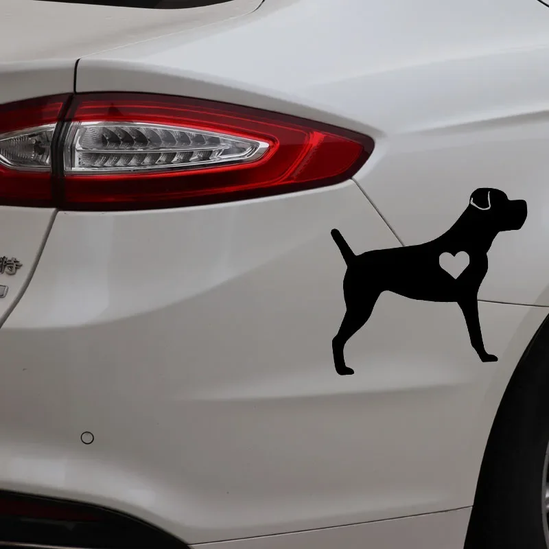 ملصق سيارة شخصي PVC ملصق تزيين قصب كورسو ليل هارت غير مقطوع على شكل كلب ملحقات السيارة ملصق أسود/أبيض ، 14 سنتيمتر * 13 سنتيمتر