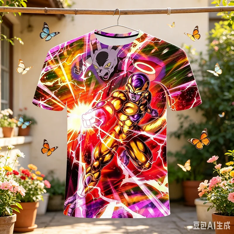 Sommer Neues Familien-Matching Anime-Charakter 3D-Druck Neutrales Alltags-Sport-Fußball-Trainings-Freizeit-T-Shirt aus dünnem, schnelltrocknendem Material