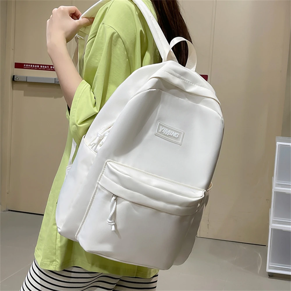 Mochila de gran capacidad para Mujer, Bolso de nailon de alta calidad para ordenador portátil juvenil, Color sólido, a la moda, novedad