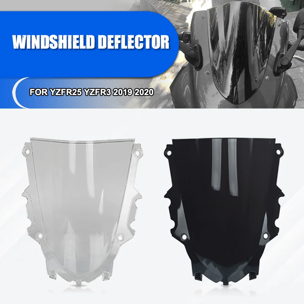 

Motorcycle Accessories For YAMAHA YZF R25 R3 2019-2020 Plastic Double Windshield Visor Windscreen Bubble YZFR25 YZFR3 2019 2020