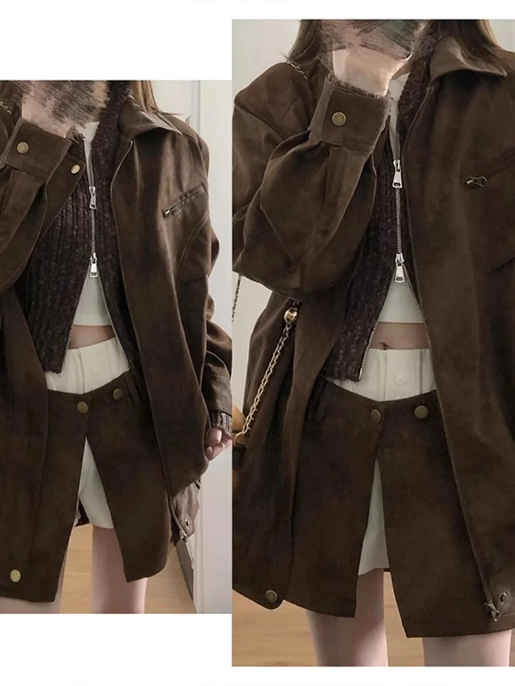 Jaqueta de Couro Vintage Fena, Estilo Biker, Corte Solto, Casaco de Outono, Nova Chegada, Moda, Tamanho Pequ, Roupa Ex...