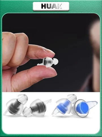 HUAK High Fidelity Silicone Ear Plugs for Noise Cancelling Washable Reusable Musicians Motorcycles Sleeping Work, Study, Swim