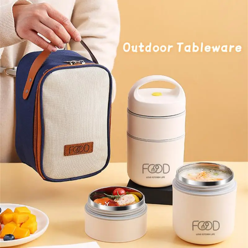 Thermal Porridge Cup Stainless Steel Insulated Lunch Bag Food Warmer 680ml Thermos Soup Cup Lunch Box for Kids School Outdoor