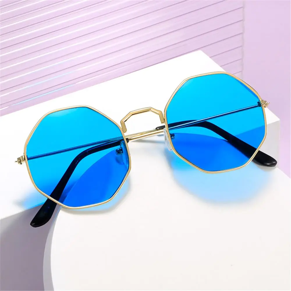 2024 Luxury Round Colors Sunglasses Women Metal Curved Temples Eyewear Ocean Octagonal Polygon Fashion Sun Glasses Ladies UV400