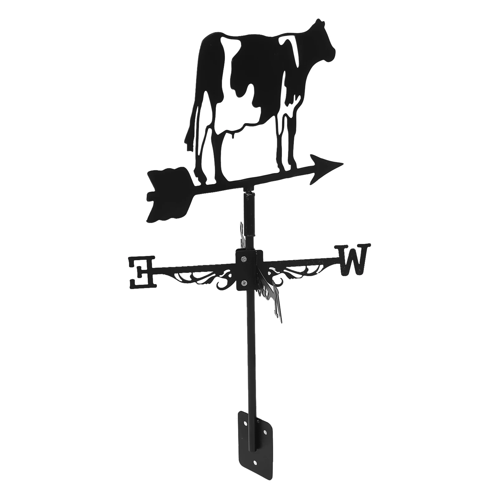 

1 set 3D Cow Wind Vane Metal Roof Yard Decor Weather Vanes Iron Direction Indicator Mount Garden Ornament Home Accessories