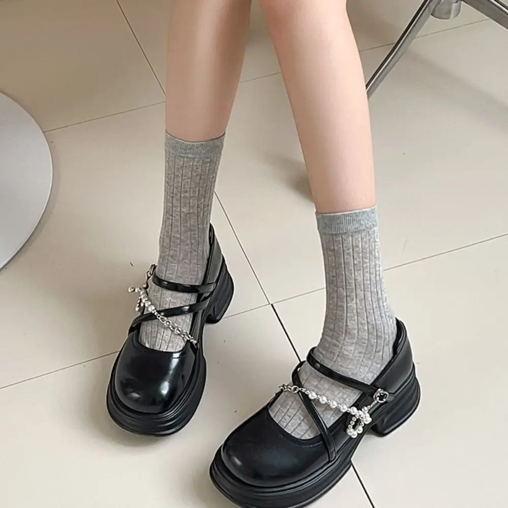Style Socks Solid Color Women's Socks Split Toe Thin Two-Toed Socks Soft Material Comfortable Silk Stripe Socks Casual Use