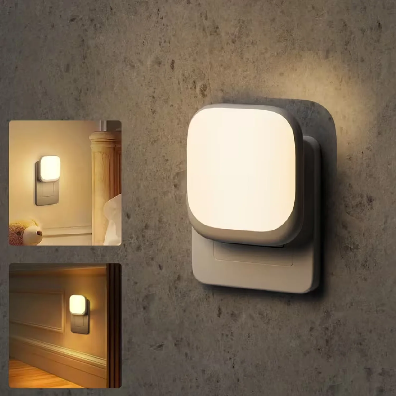 Nightlight Plug with Twilight Sensor, Continuously Adjustable Brightness, Very Good for Children's Room, Staircases, Bedrooms