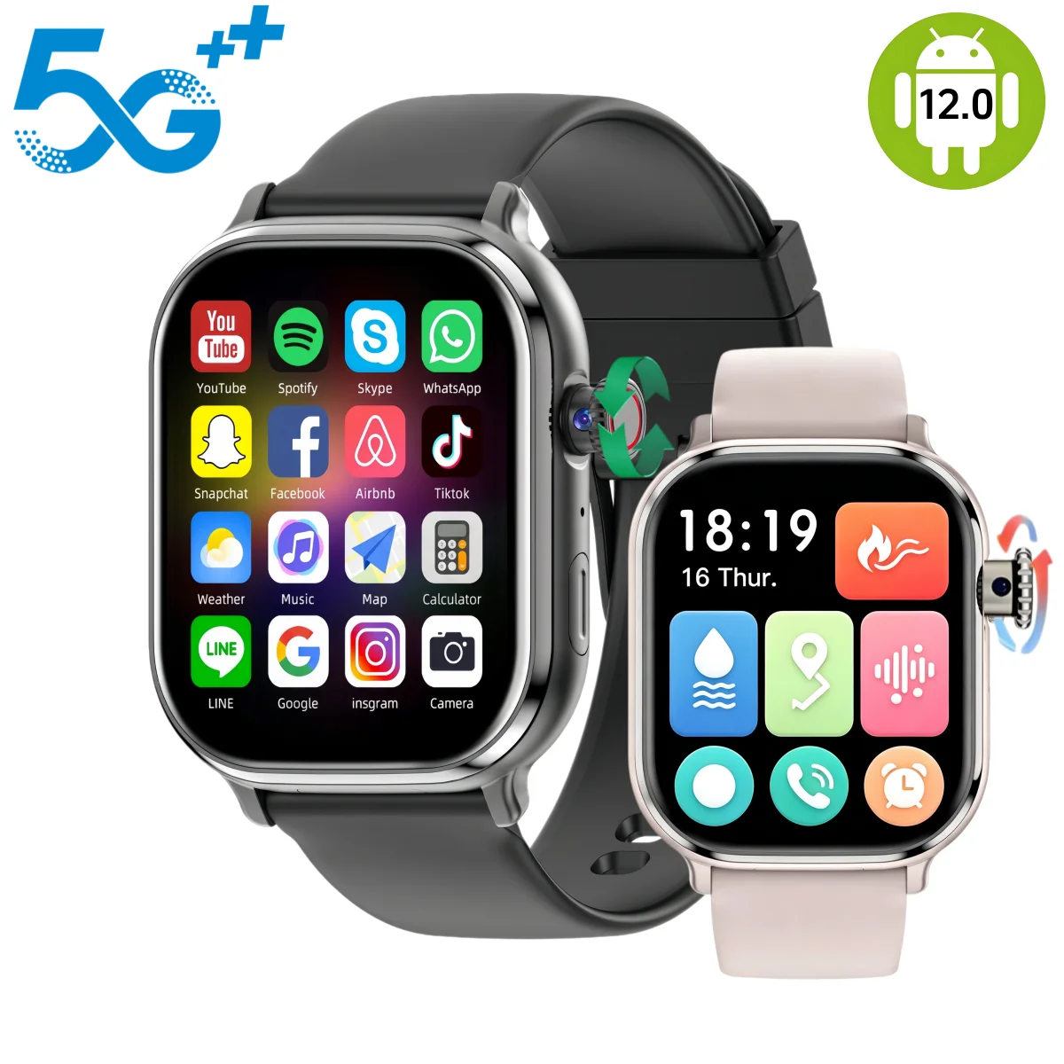 VP39 S11 plus 5G LTE Android 12.0 Smartwatch mit 190 °   Drehbare Kamera GPS WiFi Kompass Play Store SIM-Kartensteckplatz Smartwatch
