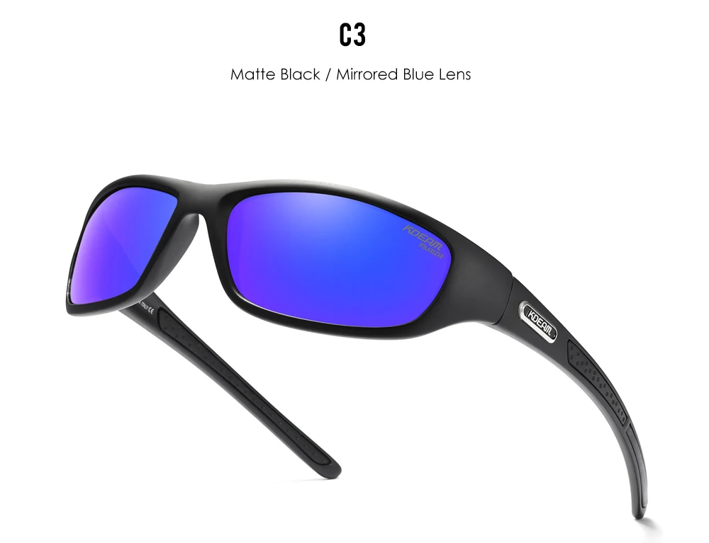 Kdeam fishing performance herren sonnenbrille polarisiert tr90 material markenlogo fahrrad brille mit reiß verschluss koffer kd0701 – Detail 19