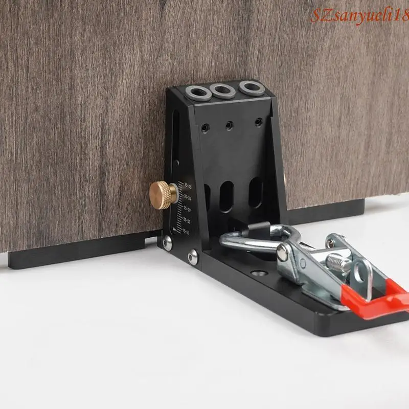 

94PC Oblique Hole Locator Puncher Locator Drill Bit Pocket Hole Drill Guide Dowel Jig Sturdy Aluminium Alloy Woodworker Tools