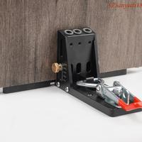 94PC Oblique Hole Locator Puncher Locator Drill Bit Pocket Hole Drill Guide Dowel Jig Sturdy Aluminium Alloy Woodworker Tools