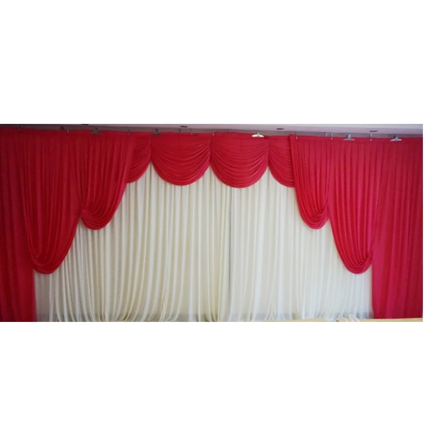 

3M*6M wedding backdrop with swags 10ft*20ft Party Curtain stylist Celebration backcloth Stage curtain design Background