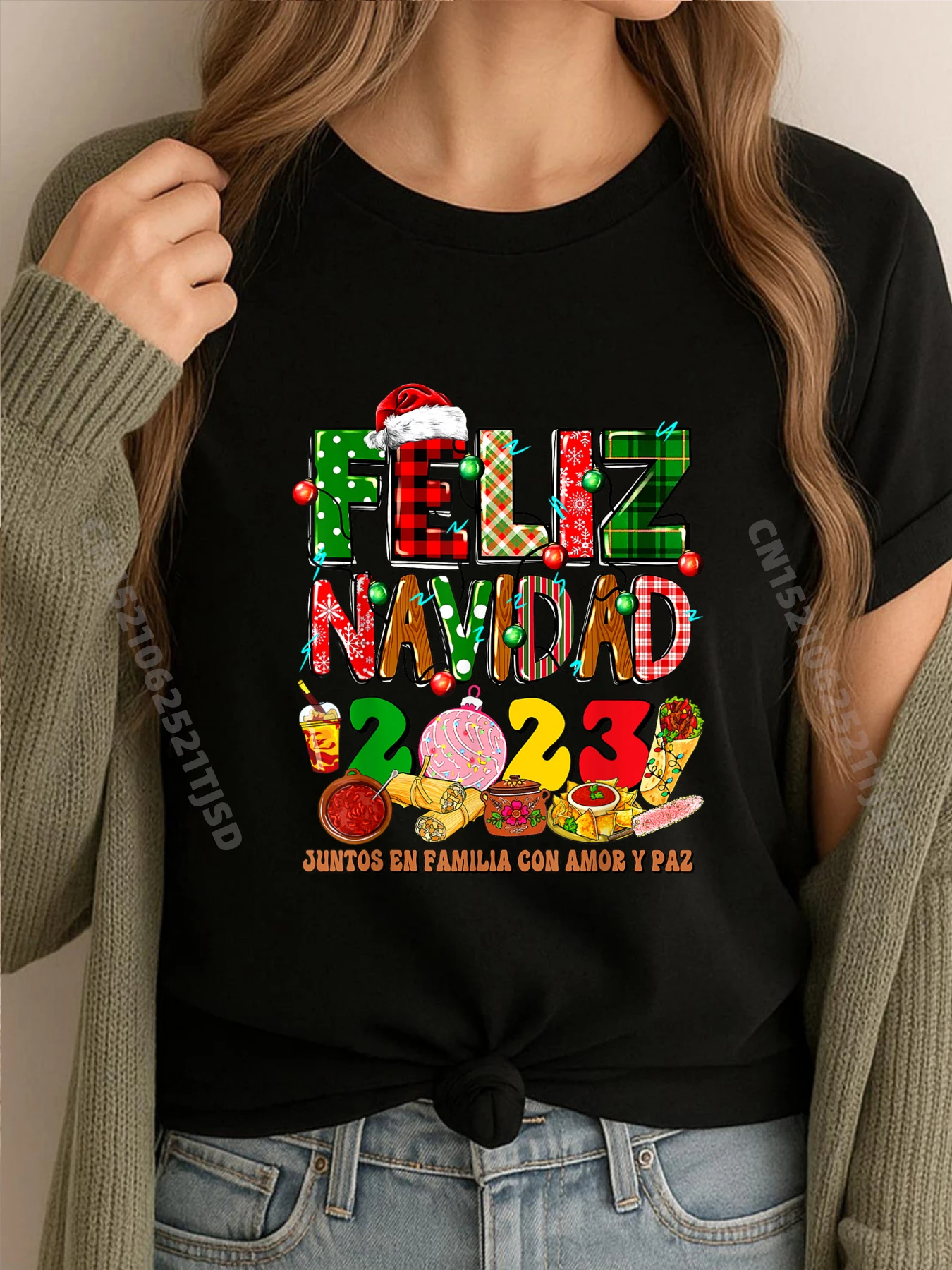 

Feliz Navidad Juntos En Famila Con Amor Y Paz Christmas Cute Oversized T Shirt Camisetas Easter Day