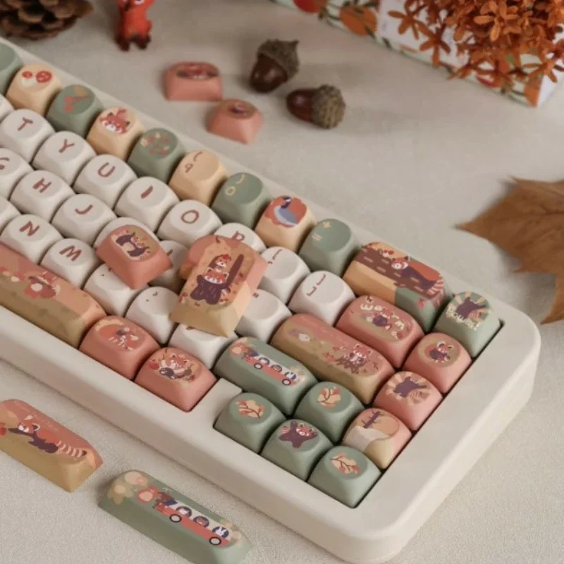 Imagem -03 - Mifuny Bonito Catroon Kawaii Keycap Bonito Anime Keycaps Conjunto Completo Drysubbed Mda Perfil Chave Bonés Ergonômico para Teclado Mecânico