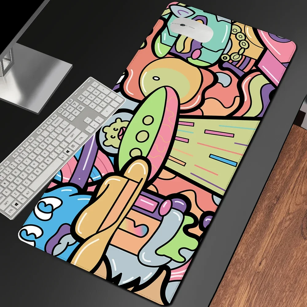 Gele Kunst Muismat Gamer 90X40 Gepersonaliseerde Deskmat Muis Matten Computer Bureau Grote Laptop Kawaii Mousepad Kantoor Gaming Setup