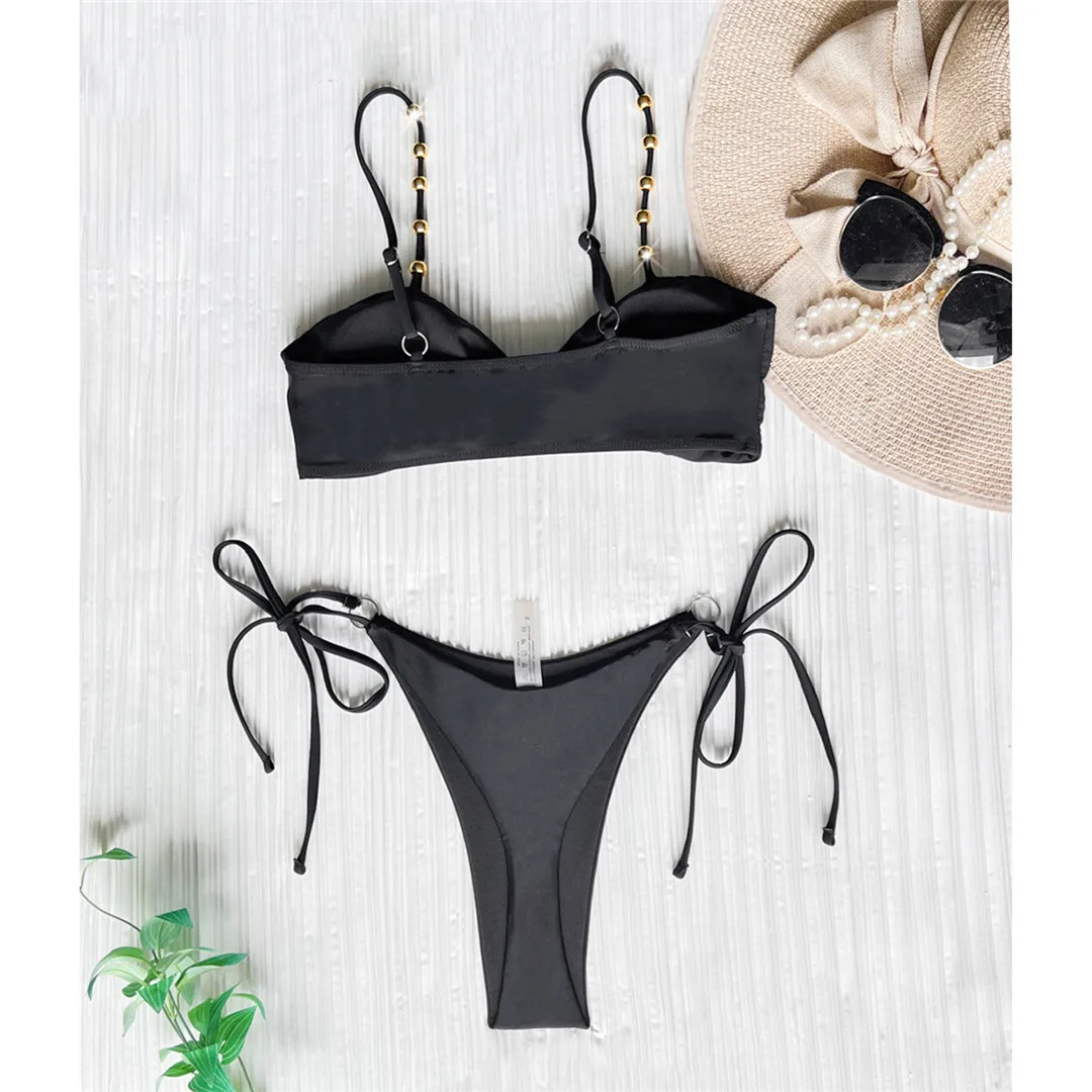 Sexy High-Cut-Bein-Strappy-Mini-Tanga-Bikini, Damen-Badeanzug, zweiteiliger Bikini-Set, Badebekleidung, Badeanzug, Schwimmbikini V6442 – Detail 6