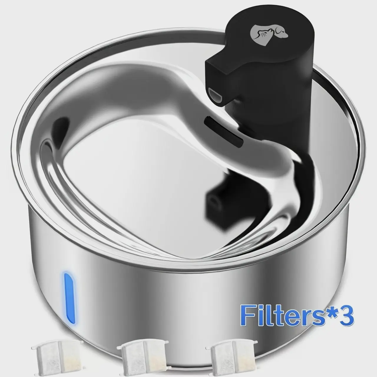 32L Pet Drinking Fountain – Stainless Steel Cat & Dog Water Dispenser with Ultra-Quiet Pump, USB-Powered, No Batteries Needed, A