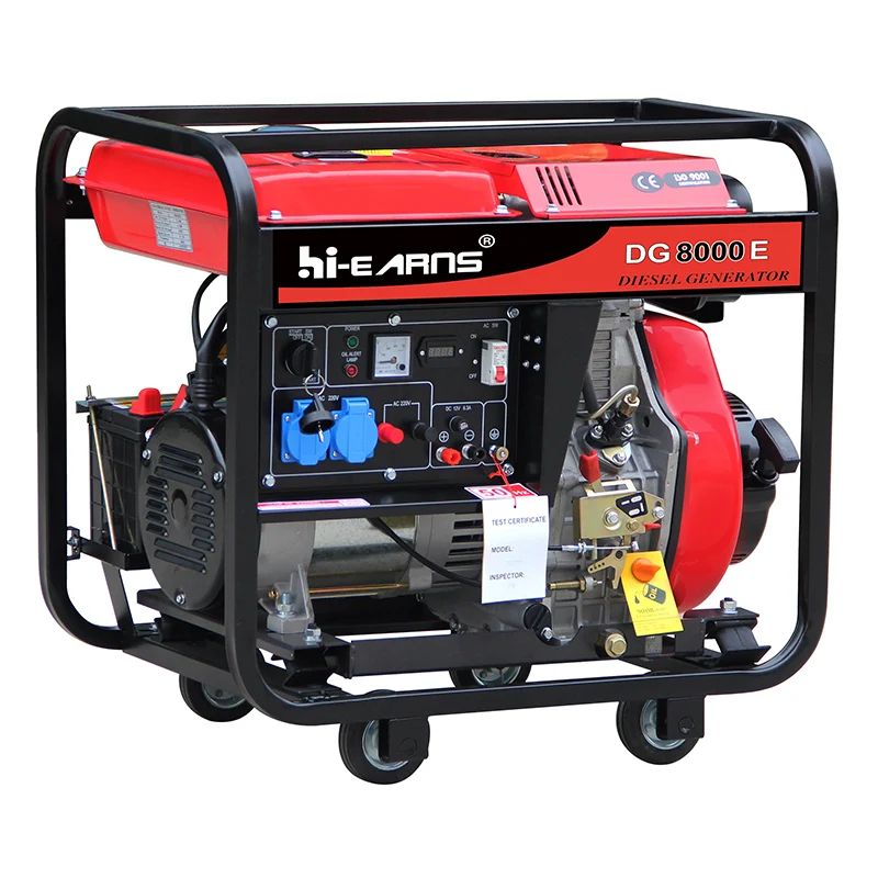 6kw 50Hz Frequency 220V Output Open-Frame DG8000E Portable Diesel Generator For Home Single Phase Silent Type