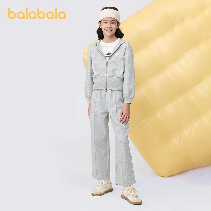 

Balabala Sports Suit Girls 2024 Spring New Edition for Preteens and Teens Two-Piece Set with Letter Print Casual Style