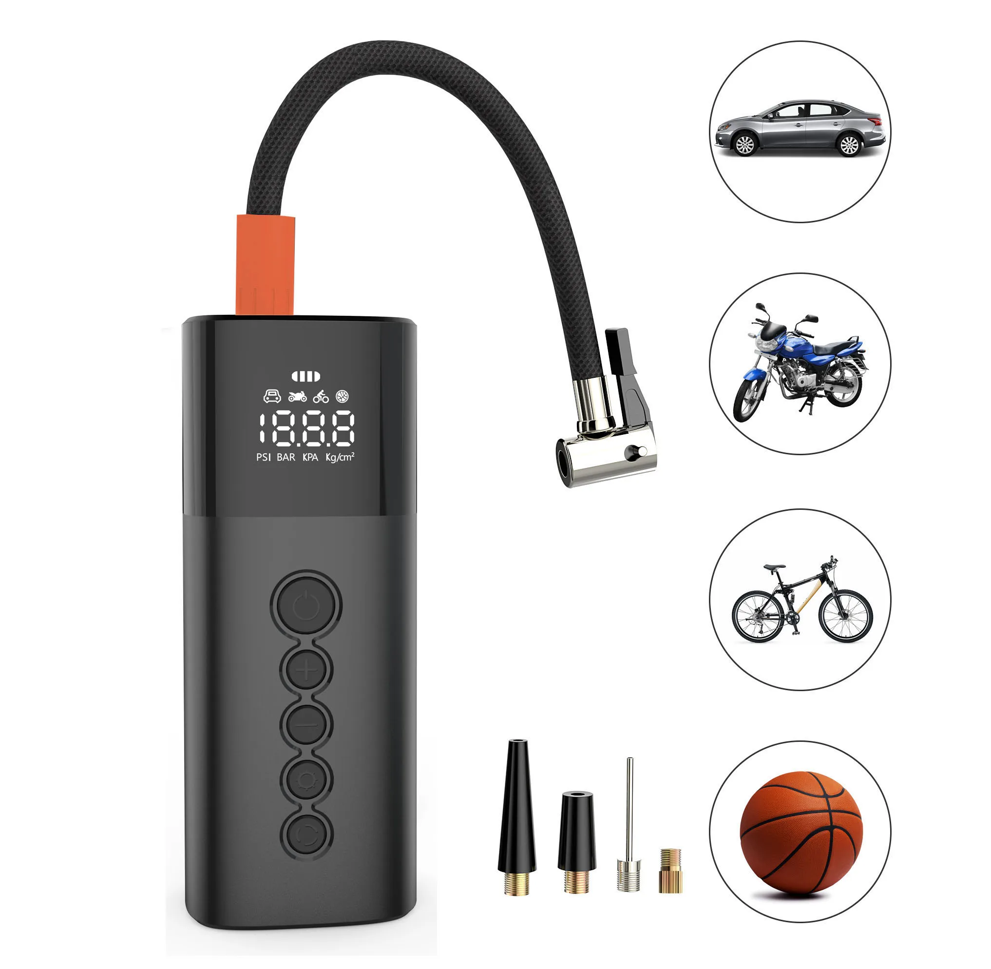 

New Portable Digital Mini Electric air Pump Wireless Tire Inflator With LED Light