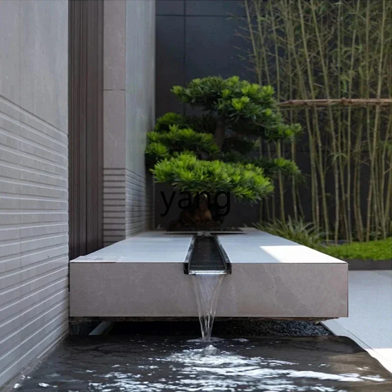 lmm  Yuchi waterfall outlet courtyard wall flow tank garden landscaping