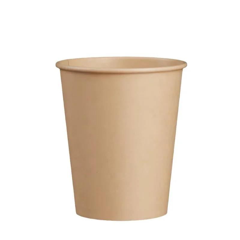 8 oz Kraft Paper Cups Unbleached Disposable Paper Coffee Cups Thickened Hot/Cold Beverage Drinking Cup for Party Home Cafes