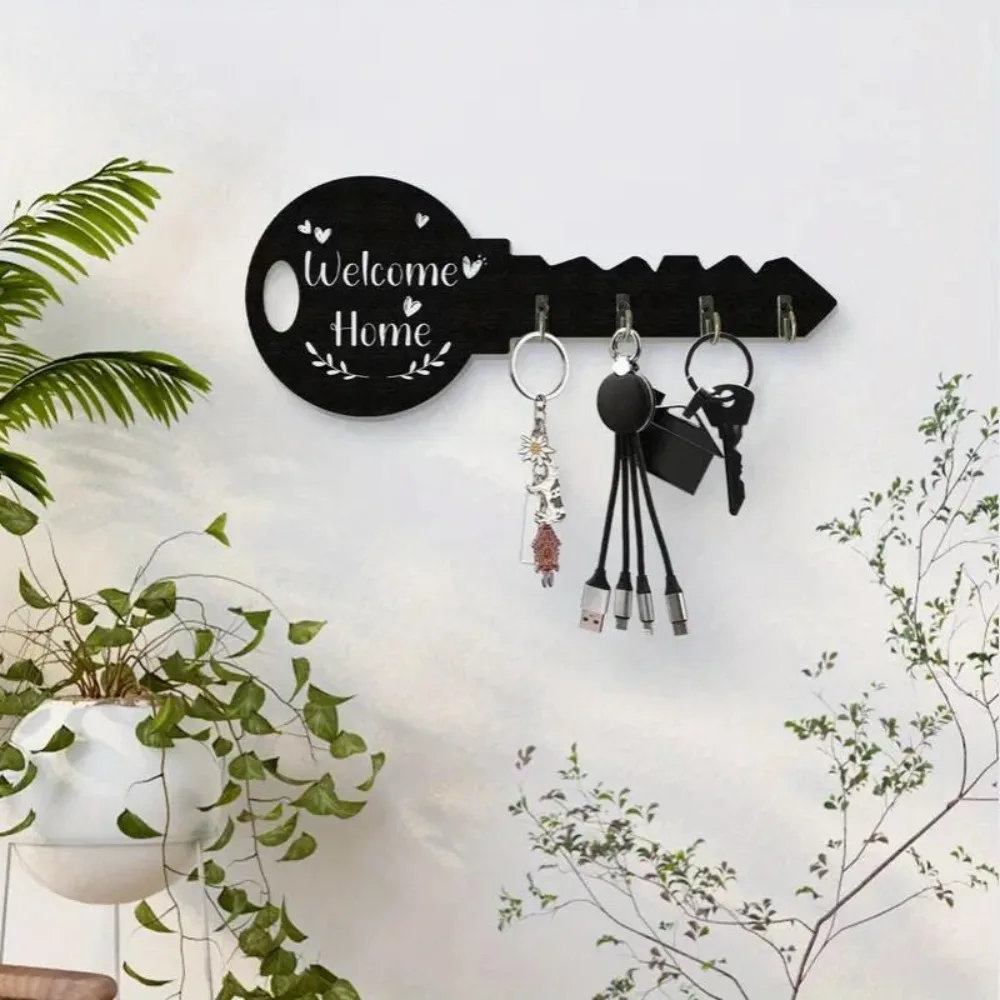 1 PCS Creative Porch Keychain Bohemian Style Country Wooden Key Hook Creative Porch Keychain Craft Hook