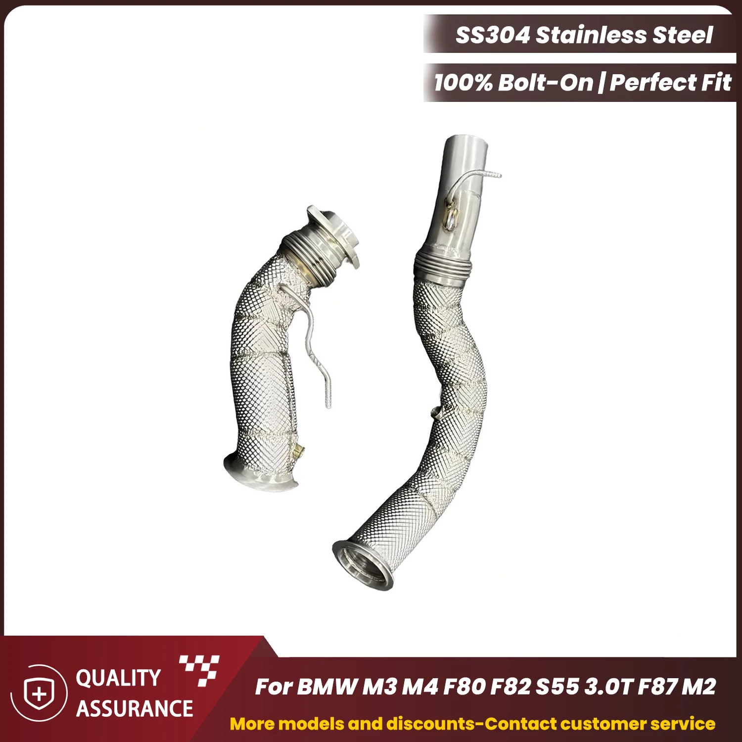 

ECCF Downpipe With Heat Shield For BMW M2 M3 M4 F80 F82 F87 3.0T Aggressive Sound High Flow Performance Upgrade