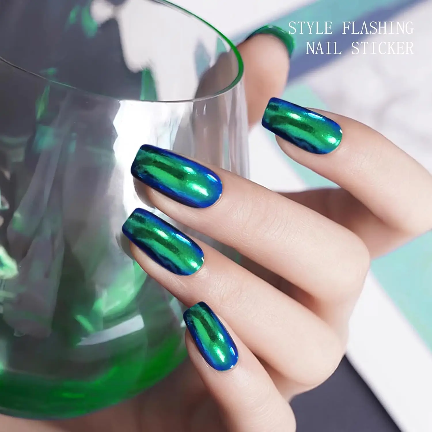 ジェルネイルステッカー グリッター ダークグリーン セミキュアジェルネイルストリップ ラップ UV/LED ネイルアート デザイン デコレーション アクセサリー