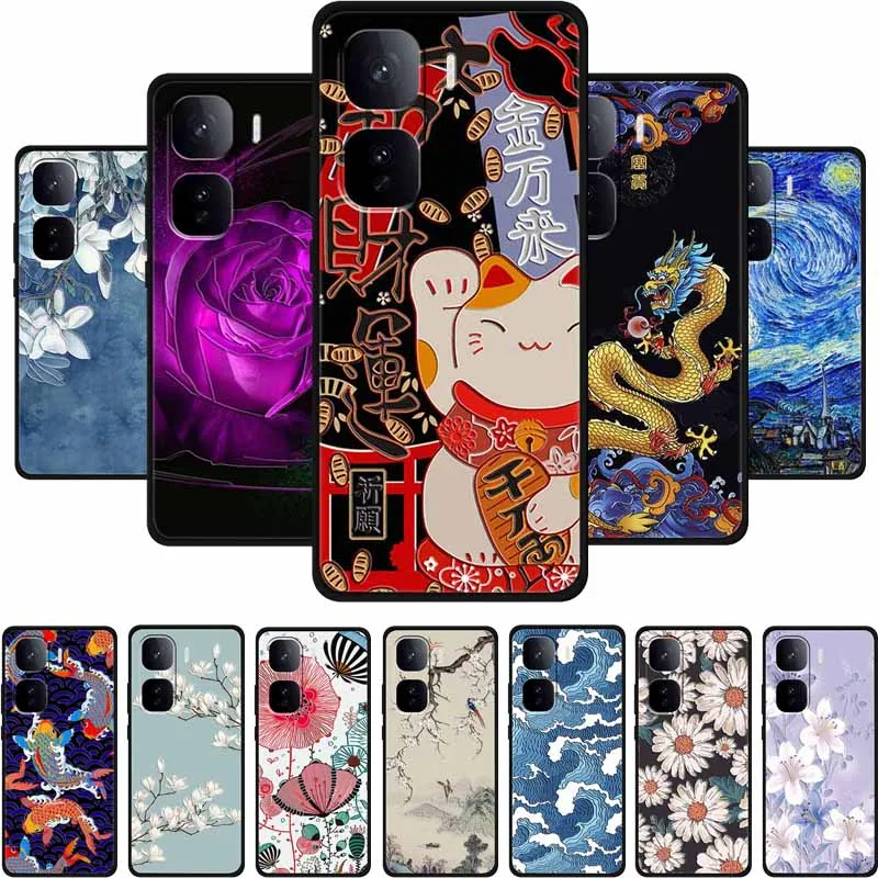 Ốp lưng Vivo iQOO Neo 10 Pro 3D Hoa Da Mềm