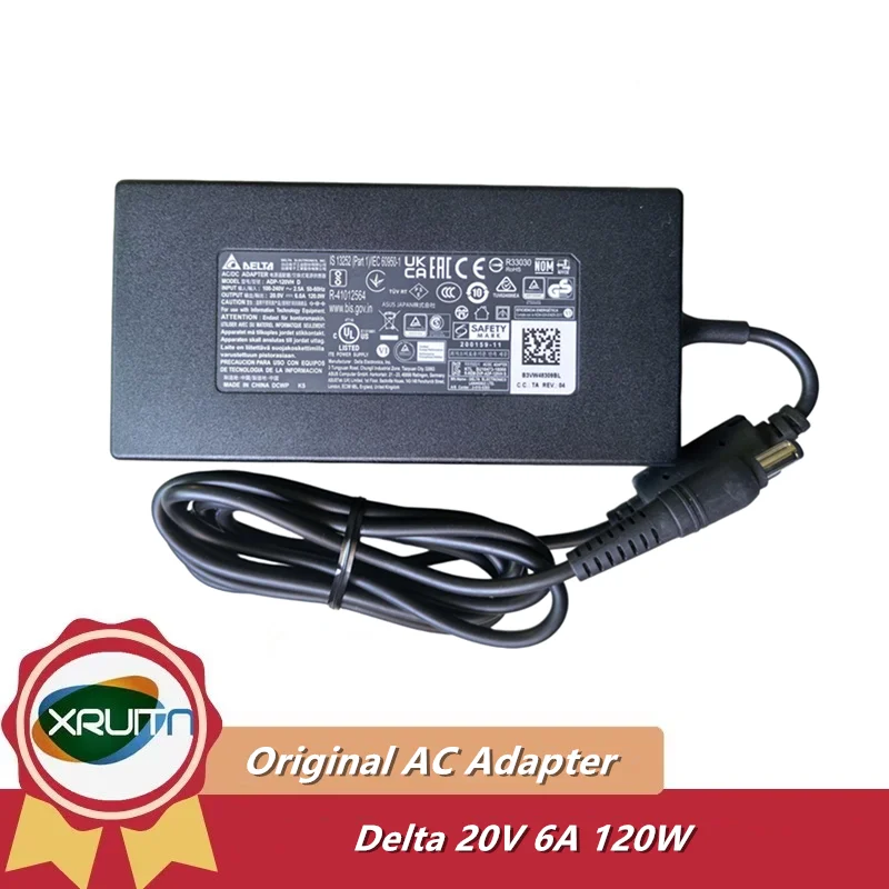 Genuine DELTA ADP-120VH D AC/DC Adapter 20V 6A 120W Charger For MSI/Intel/Asus Laptop Power Supply