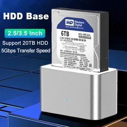 HDD 도킹 스테이션 SATA-USB 3.0 어댑터, 2.5 3.5 SSD 디스크 케이스, HDD 박스 도크, 하드 드라이브 베이스 인클로저 도킹 스테이션