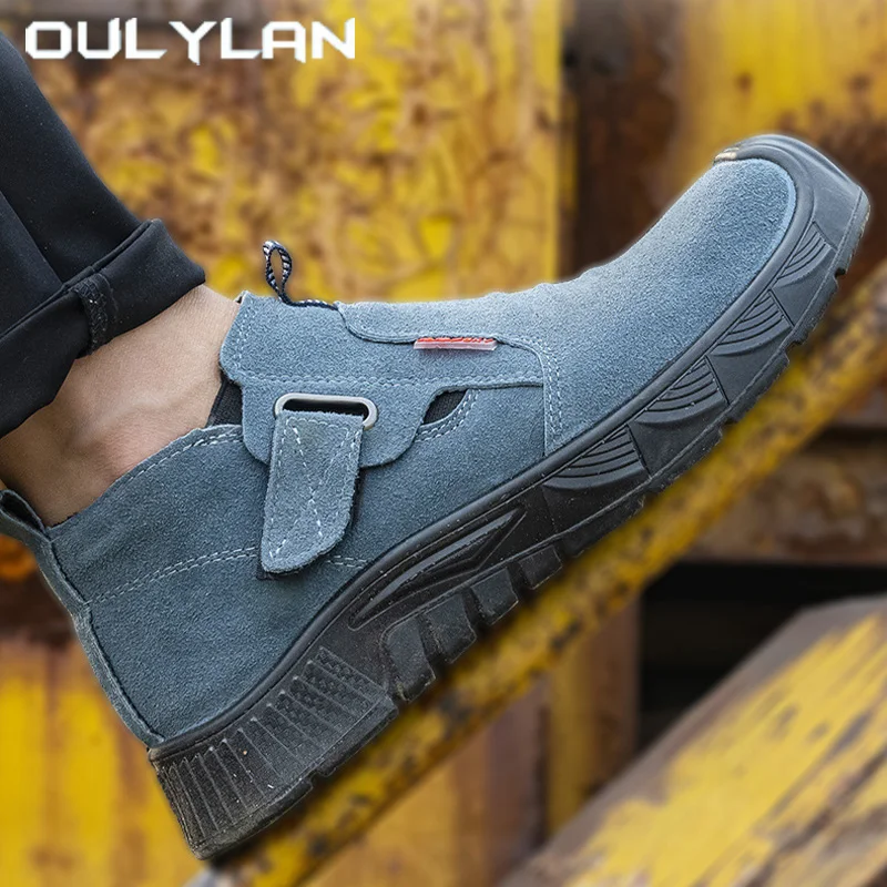 

Oulylan Мужская рабочая обувь с защитой от ударов, новые нескользящие защитные ботинки с защитой от проколов, защитная сварочная обувь со стальным носком 6 кВ и изоляцией