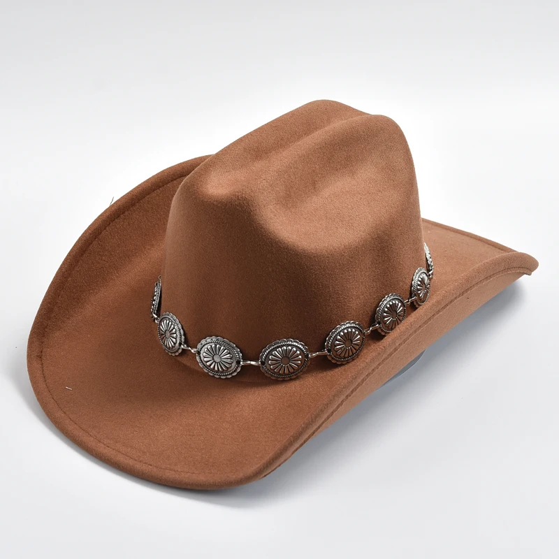 New Western Cowboy Hat for Women's Photo Props Cowgirl Jazz Hats Party Dress Cap Sombrero Hombre
